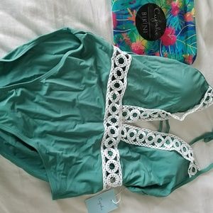 Cupshe green swim suit NWT